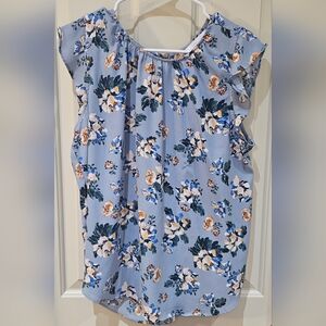 Floral Blue Women's Top